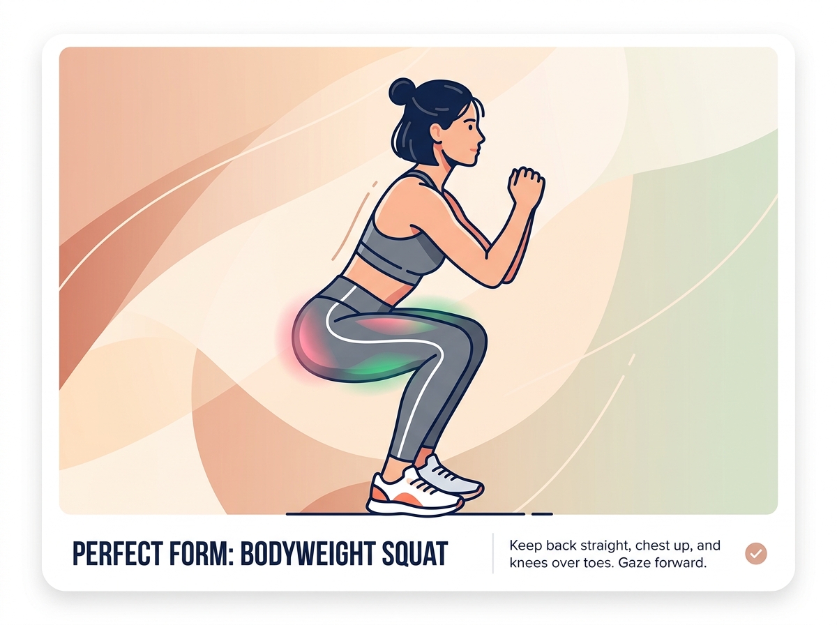 Women's form guide for Bodyweight Squat